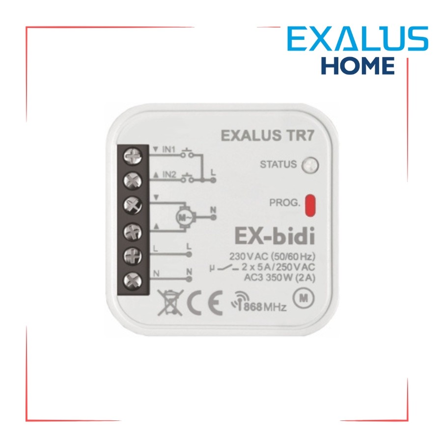 EX-BIDI flush mounted radio controller for roller shutters