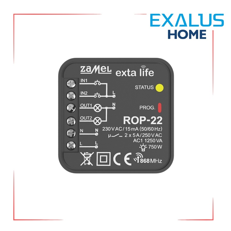 ROP-22 2-channel radio receiver for flush-mounted boxes